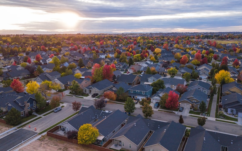 Aerial view of newer homes in Windett Ridge Yorkville IL
